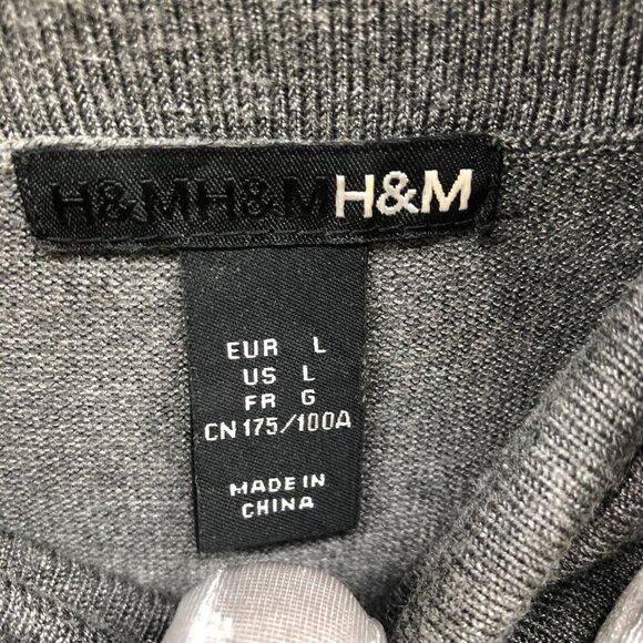 H&M Turtleneck Sweater Dress Womens L Gray Pullover Tight Knit Mini Tunic - Picture 5 of 8